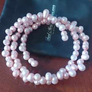 Pink pearl wrap bracelet.